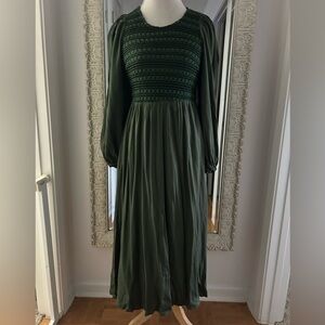 Roolee Forest Green Long Sleeve Dress